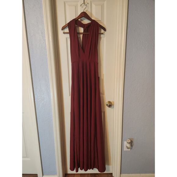 Lulu's Tricks of the Trade Burgundy Wrap Maxi Dress - Picture 1 of 6